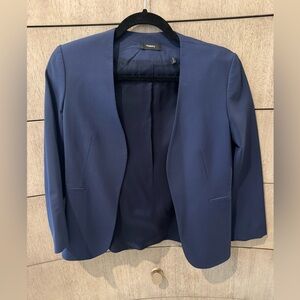 Theory Navy Open-Front Blazer and matching pant